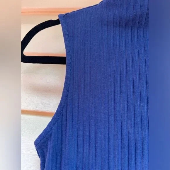 Zara Trafaluc blue ribbed sleeveless top, size Small - Picture 6 of 7